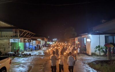 Pawai Obor Meriahkan Perayaan Tahun Baru Islam di Desa Nanga Biang